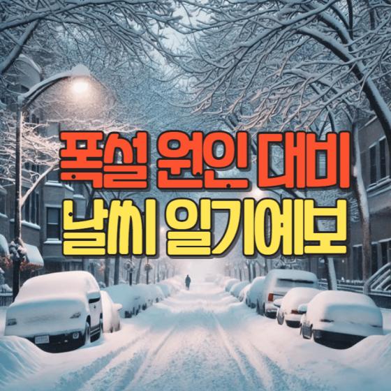 폭설 원인 대비책 날씨 일기예보 확인