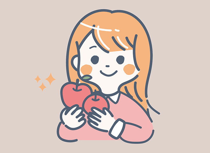 아누카사과를-먹는-여성