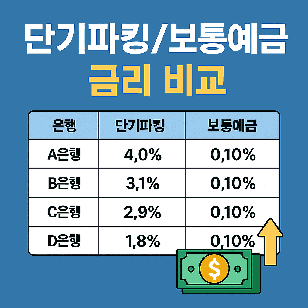 단기파킹/보통예금 금리 비교