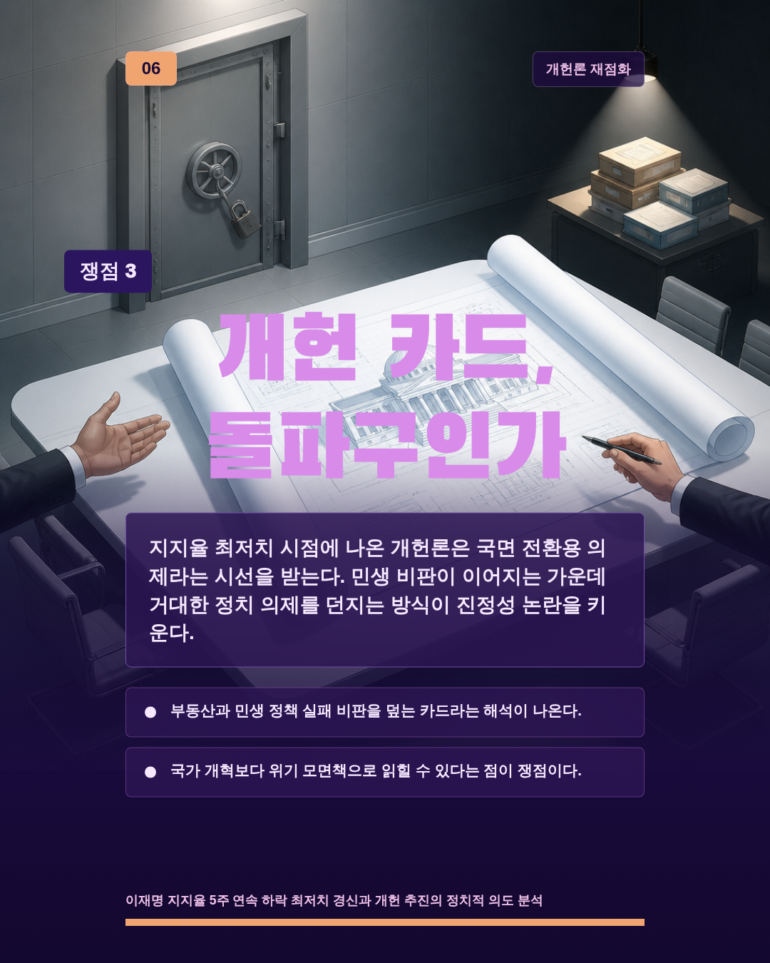 개헌 카드, 돌파구인가