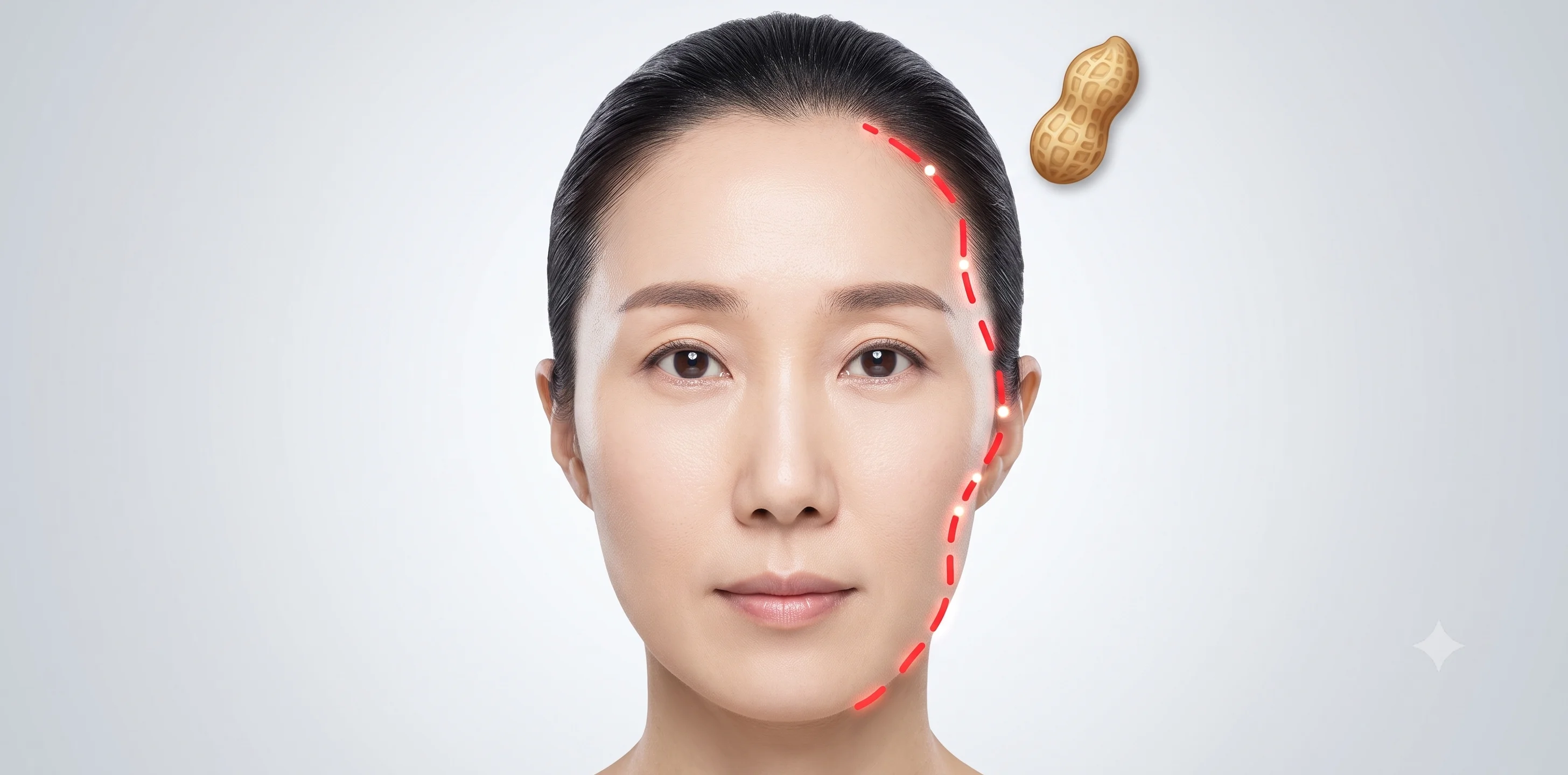 볼패임&middot;볼꺼짐 (땅콩형얼굴) 예시