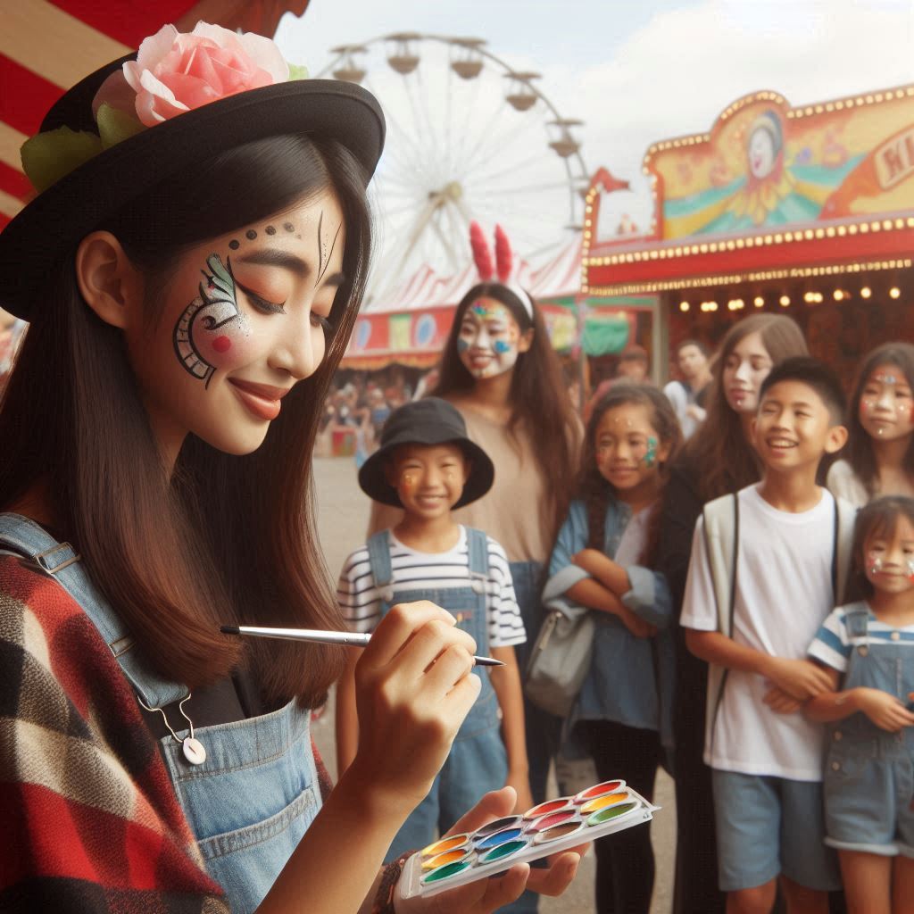 행사장에서의 페이스페인팅