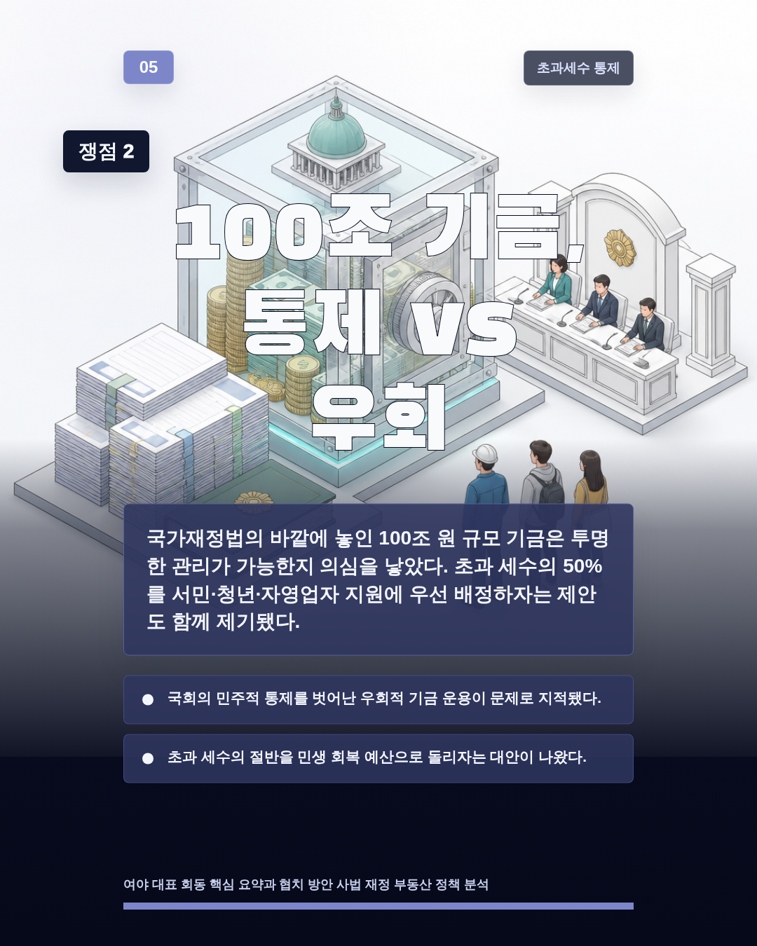 100조 기금, 통제 vs 우회