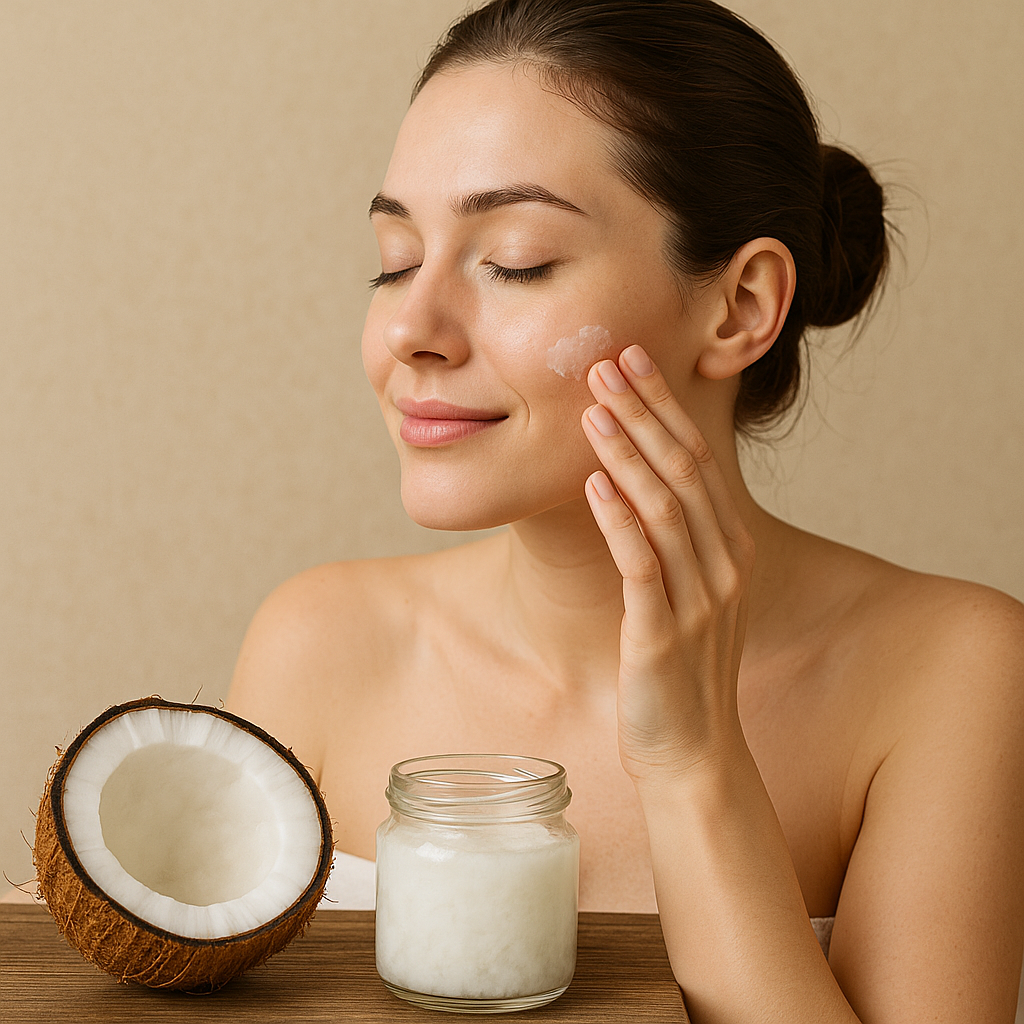 코코넛 오일을 활용한 피부 관리 이미지
