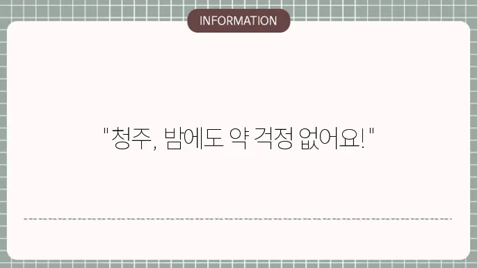 청주 24시 약국 찾는 방법