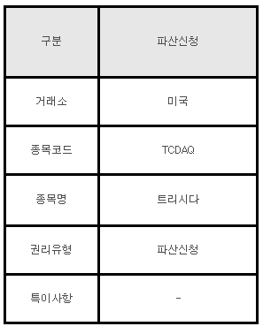 미국주식 파산신청 TCDAQ