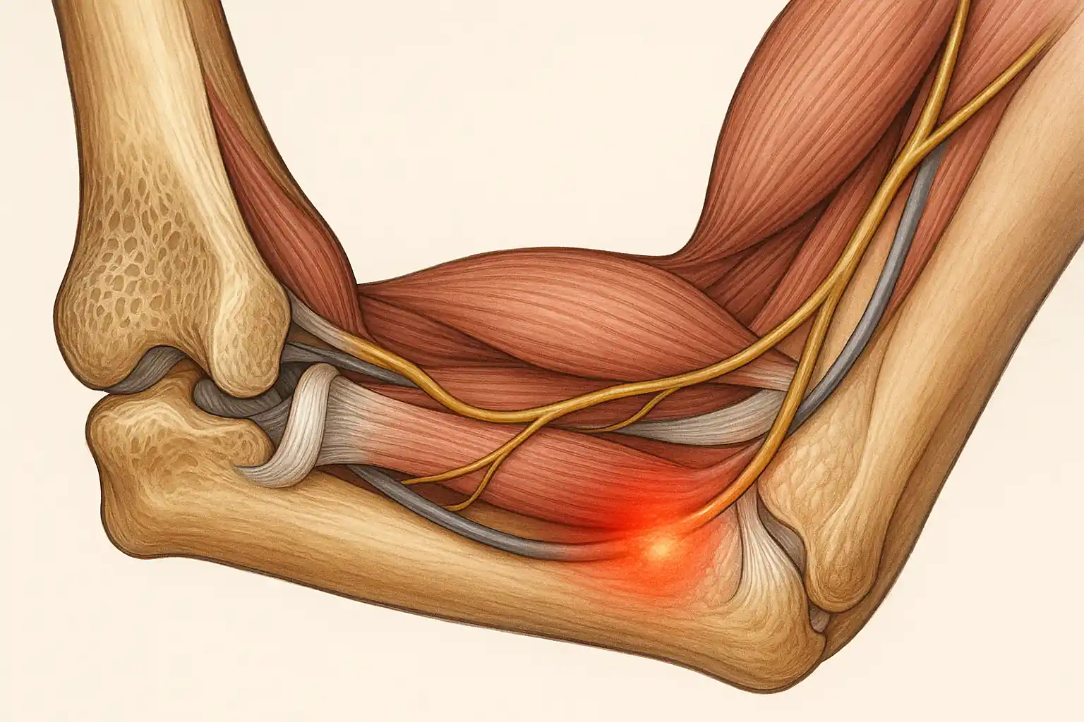 팔꿈치 통증 구조 단면도