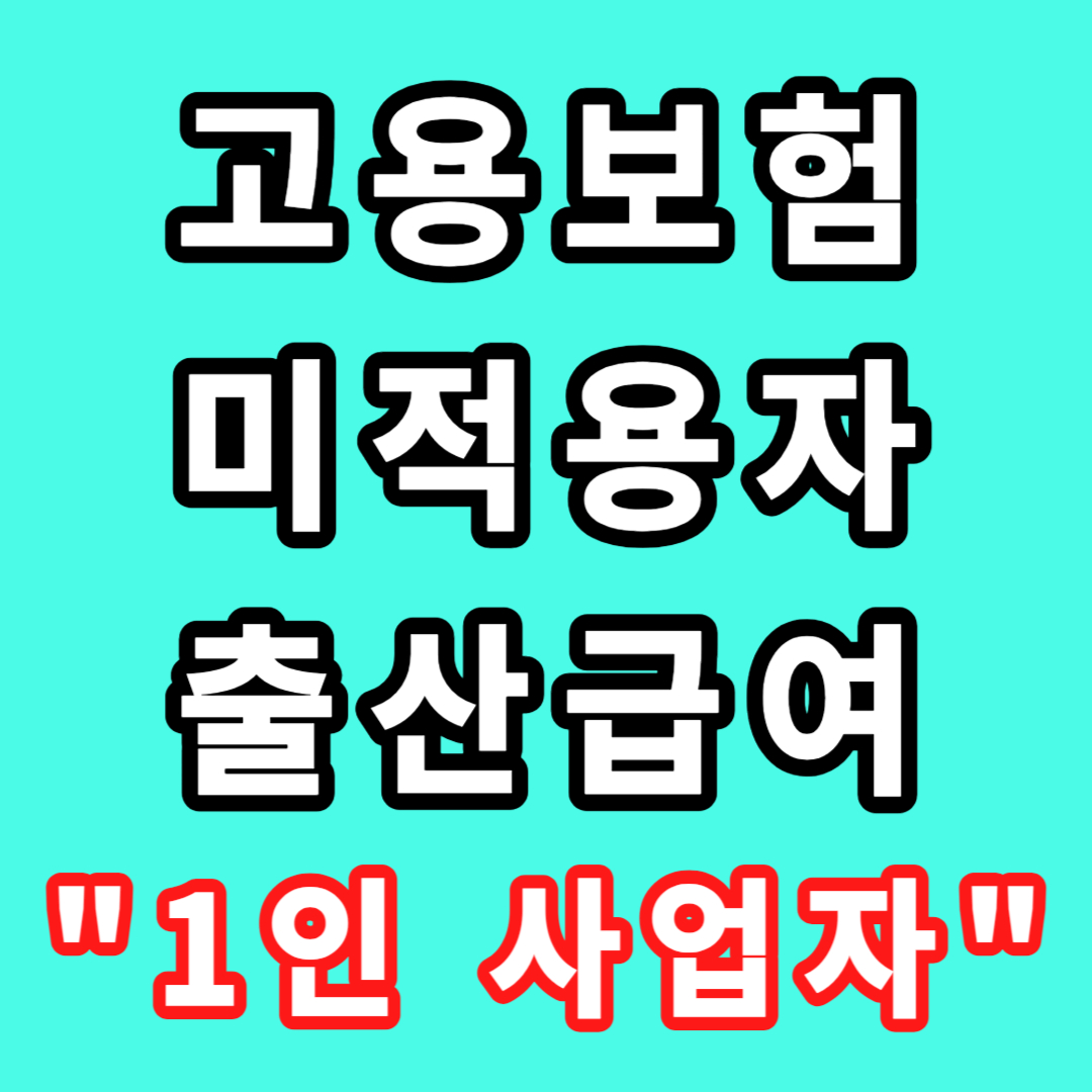 미적용자 출산급여 "1인사업자" 신청