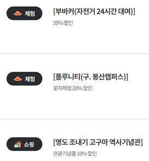지역별 디지털 관광주민증 혜택 강화군, 부산 영도구