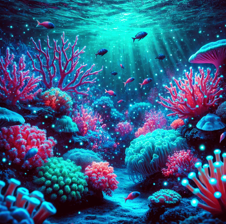 바닷속 산호 이미지