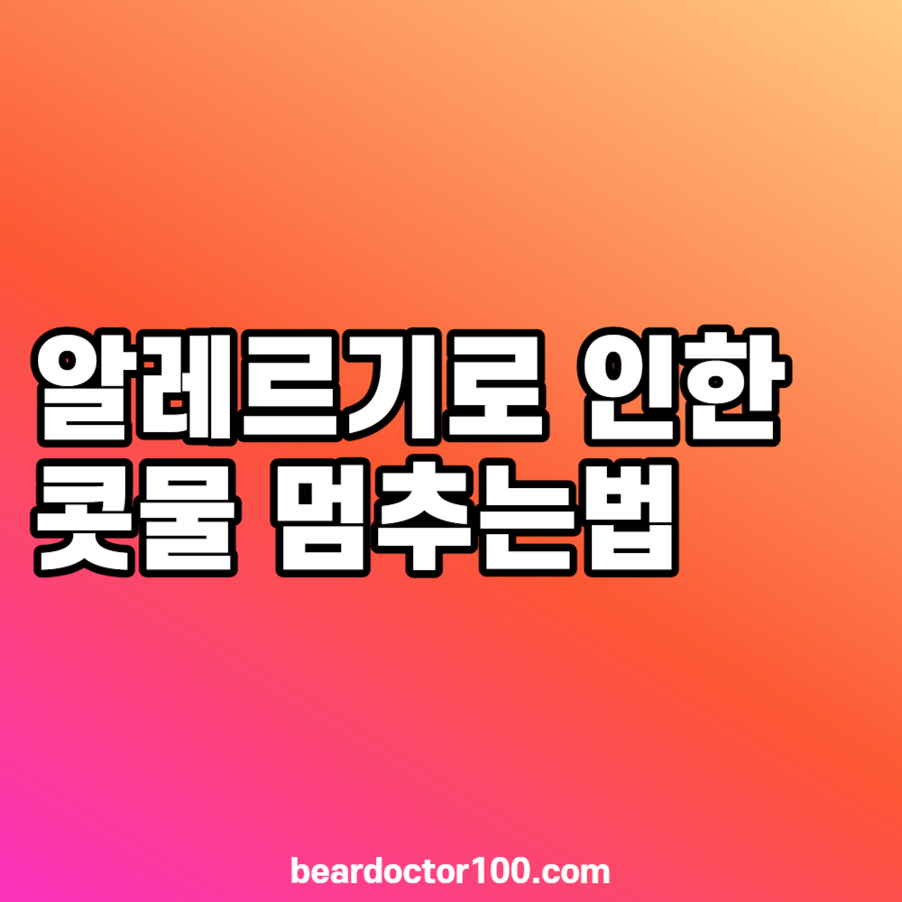 알레르기로 인한 콧물 멈추는법
