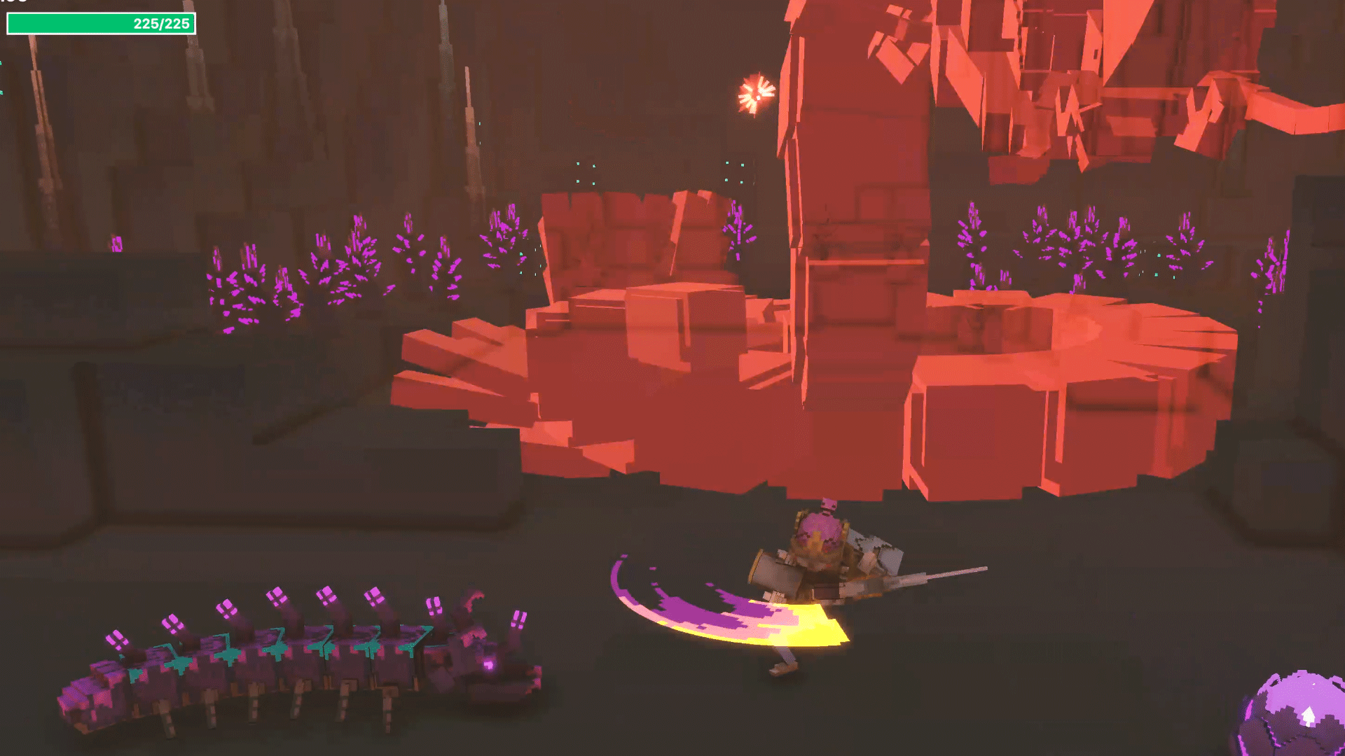 보스와 전투하고 있다.