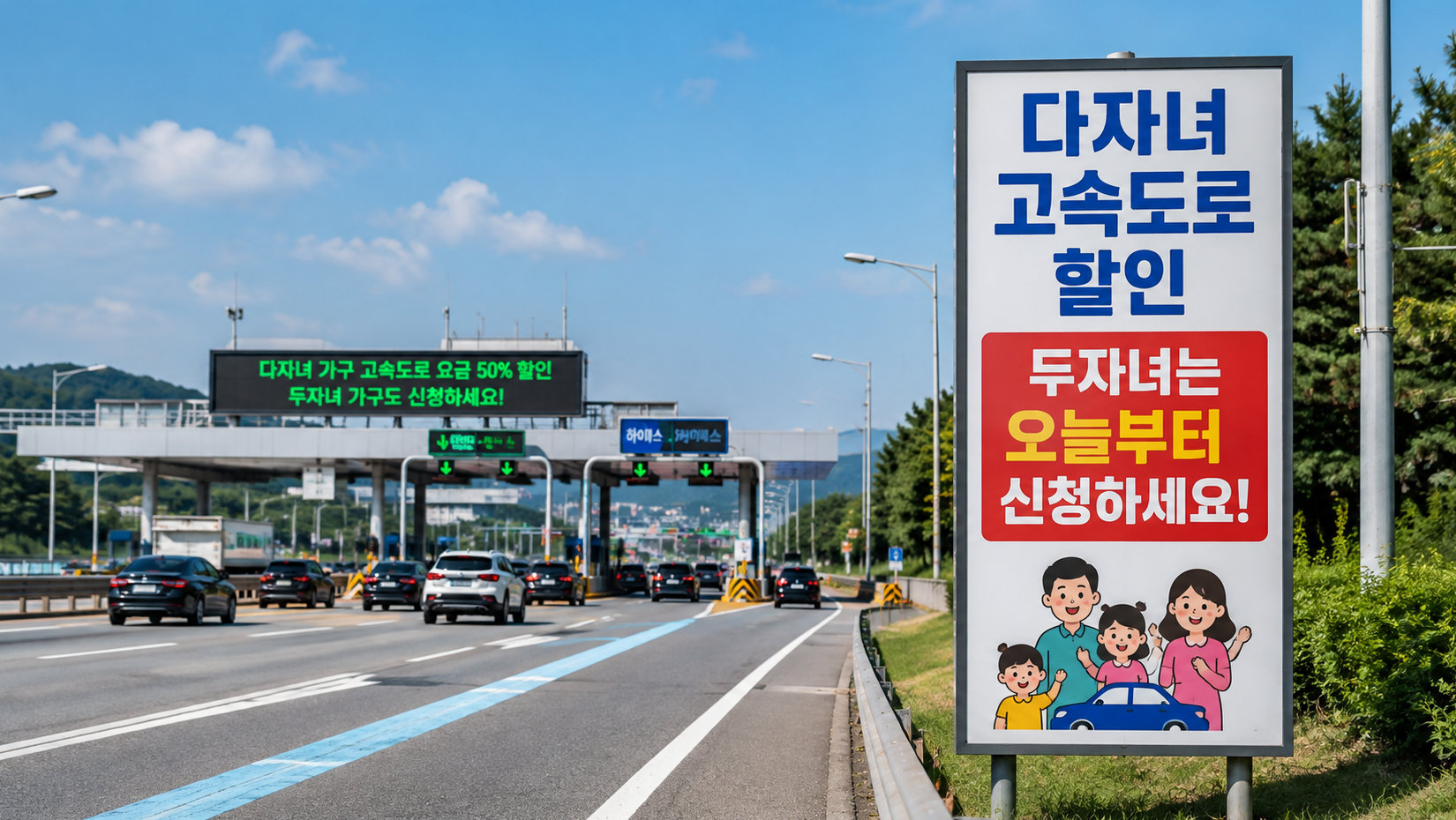 두 자녀도 오늘부터 신청! 다자녀 고속도로 할인 100% 받는 법
