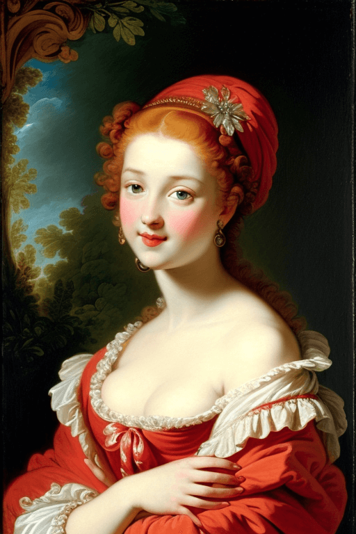 Playground AI로 생성한 그림(1) - 빨간 머리 미인