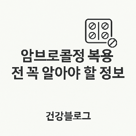 암브로콜정 복용 전 꼭 알아야 할 정보