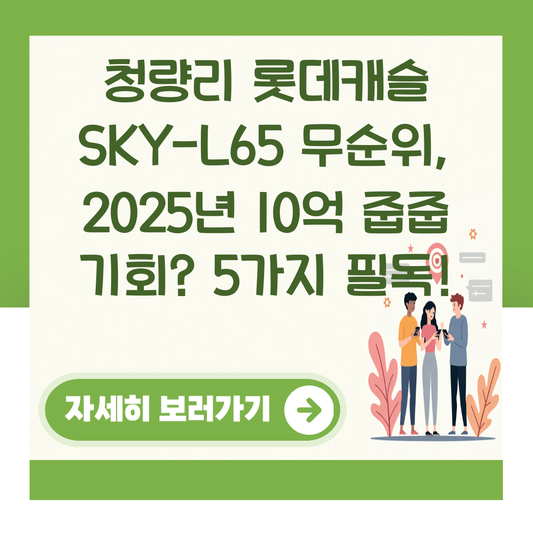 청량리 롯데캐슬 SKY-L65 무순위, 2025년 10억 줍줍 기회? 5가지 필독! 대표 이미지