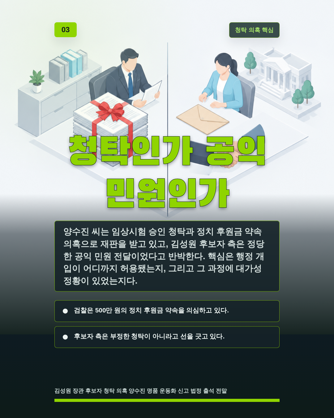 청탁인가 공익 민원인가