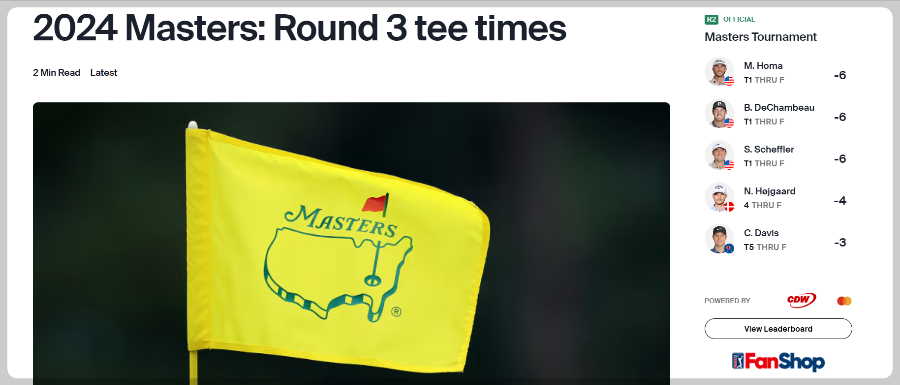 PGA 공식 홈페이지