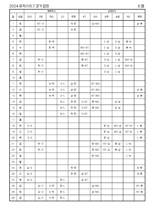 KBO 퓨처스리그 일정(피치클락, 베이스 크기 확대)