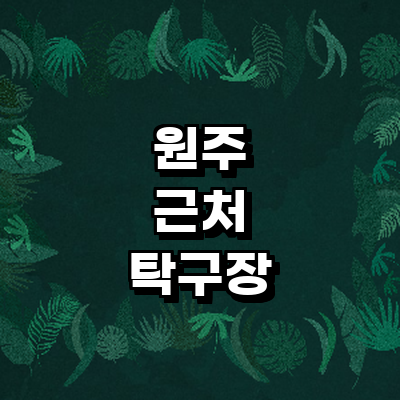 원주시 탁구장