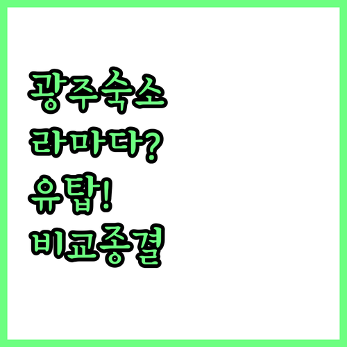 광주 숙소 추천 라마다부터 유탑까지 ..