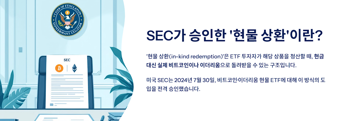 SEC가 승인한 &lsquo;현물 상환&rsquo;이란?