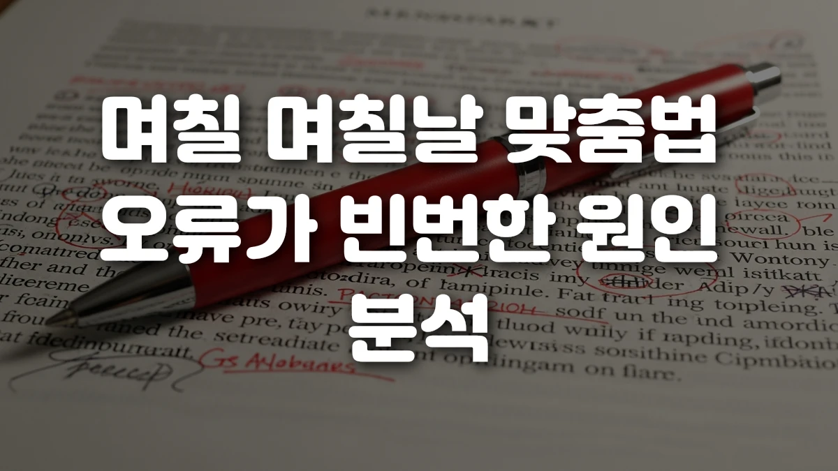 며칠 며칠날 맞춤법 오류가 빈번한 원인 분석