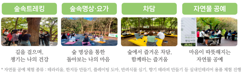 마음건강 챙김사업 1인 힐링캠프 신청하기 숲속트레킹