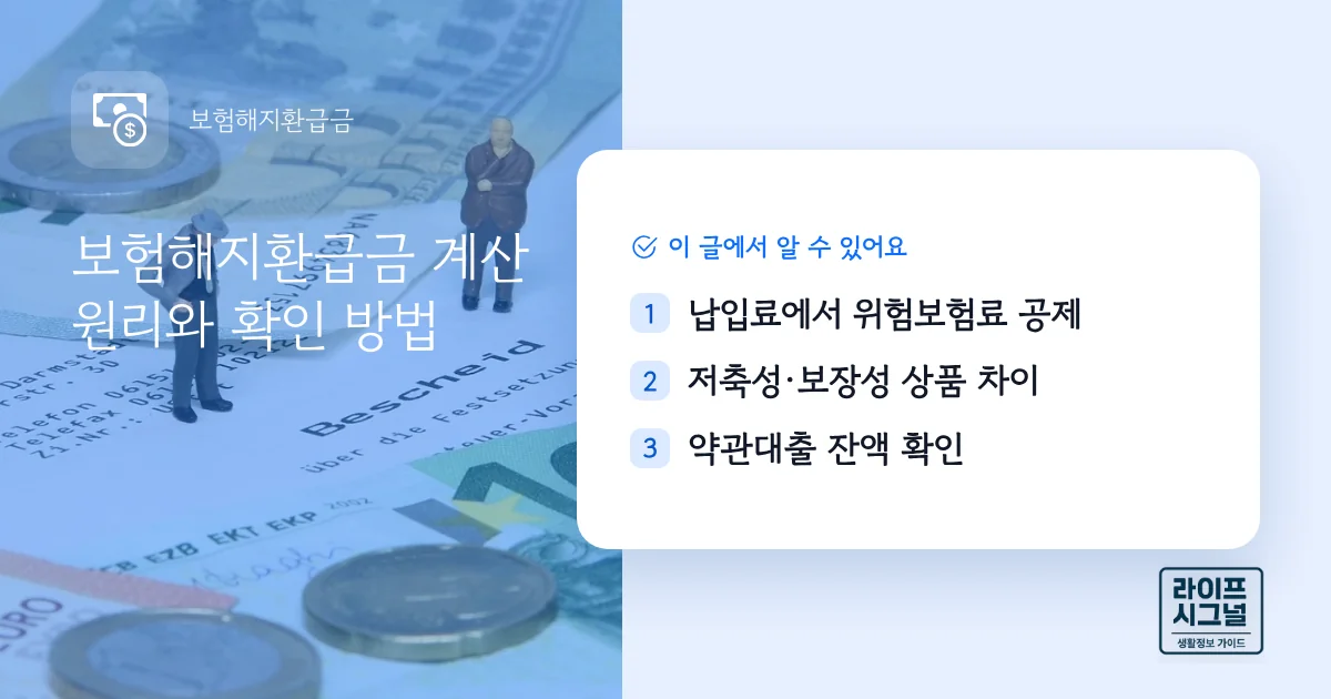 보험해지환급금 계산 원리와 확인 방법