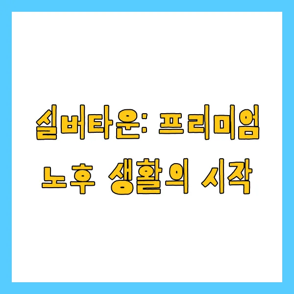실버타운 요양원 요양병원 차이 비교 입소자격 비용