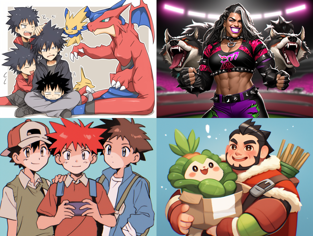 트레이너들이 함께 레이드 배틀에 참여하는 모습