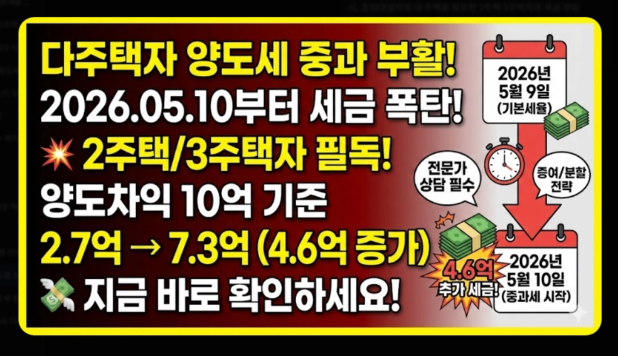 다주택자 양도세 기본세율 범위 [5월 9일 데드라인] 2주택 3주택 절세 전략 및 시뮬레이션