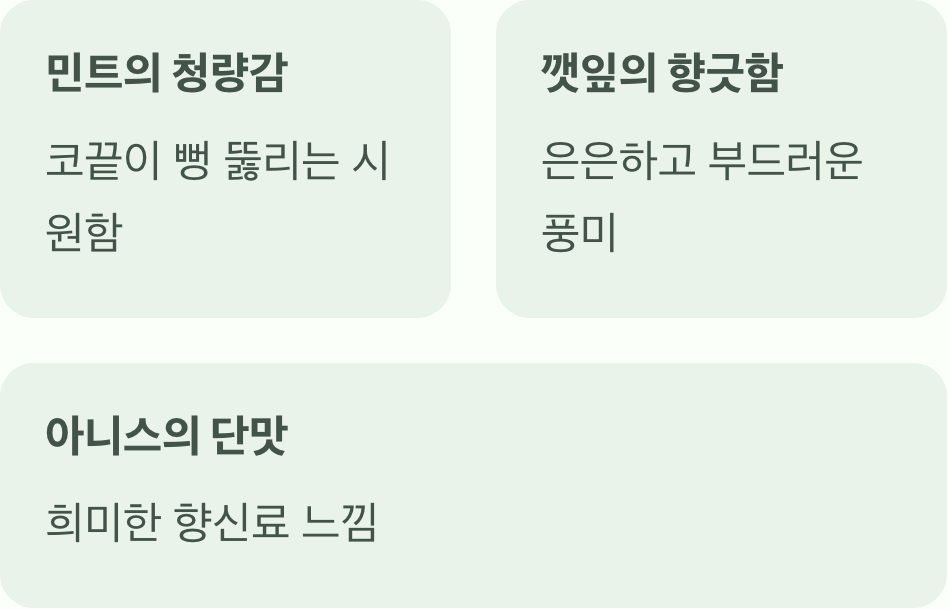 민트? 깻잎? 독특한 그 맛의 정체