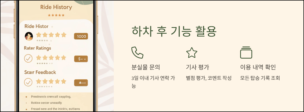 하차 후 기능 활용