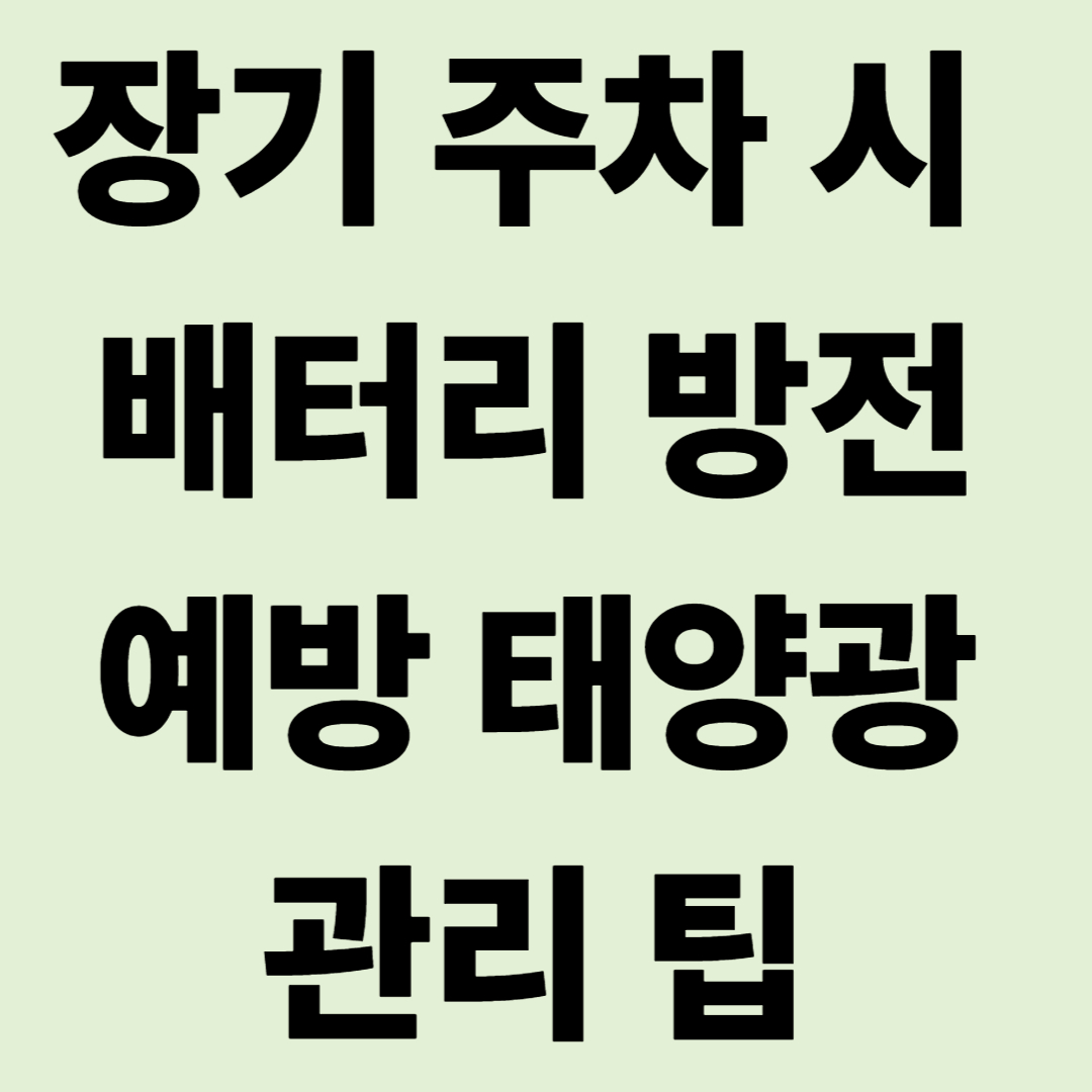 장기 주차 시 배터리 방전 예방을 위한 태양광 관리 팁