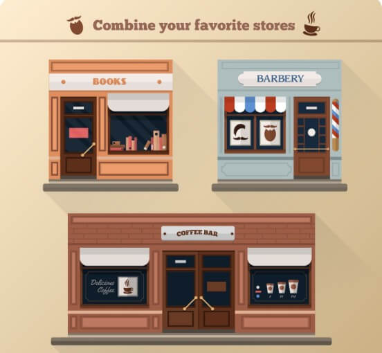 여러 종류의 가게들