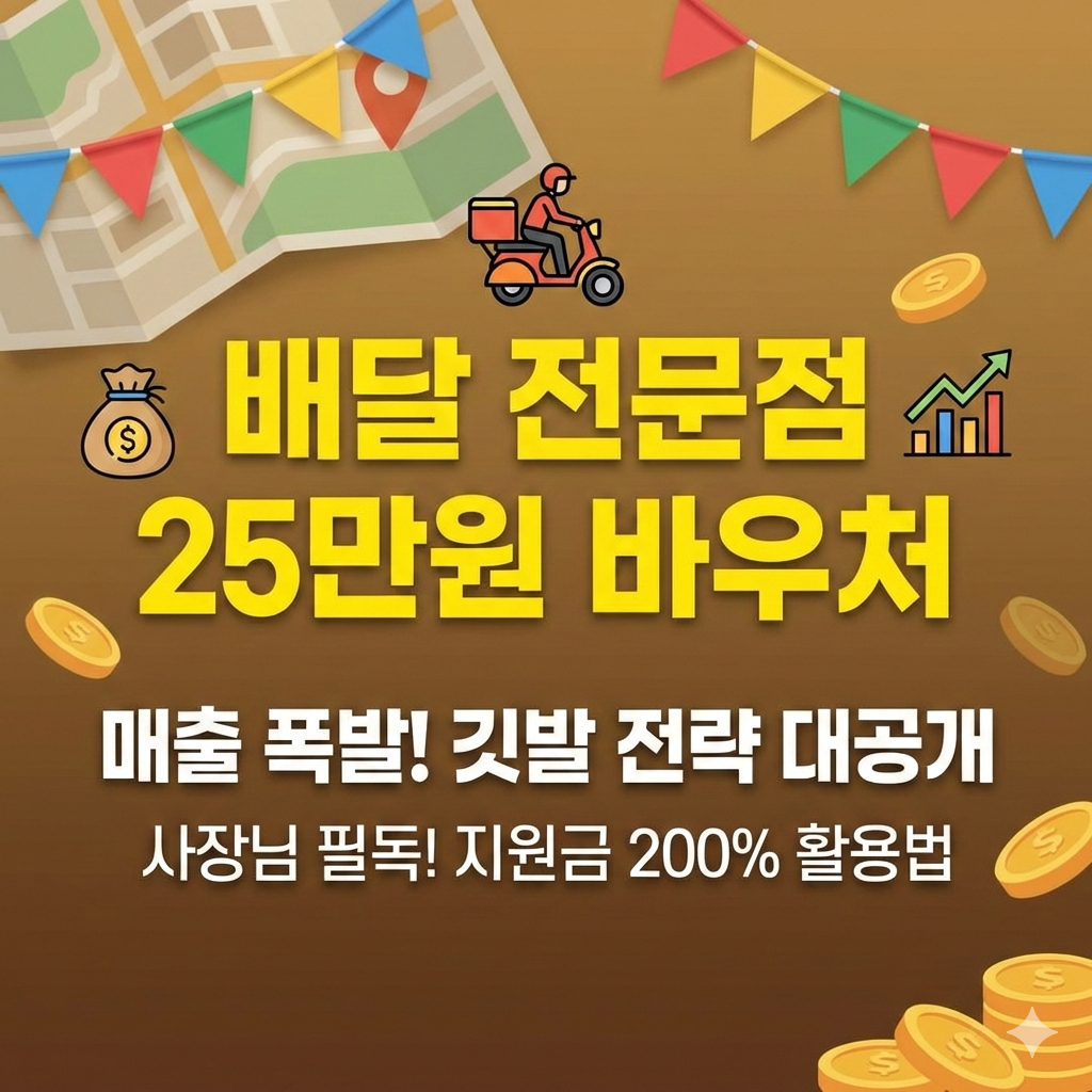 배달 전문점 경영안정 바우처 25만원, 배달앱 깃발 어떻게 꽂아야 할까요?