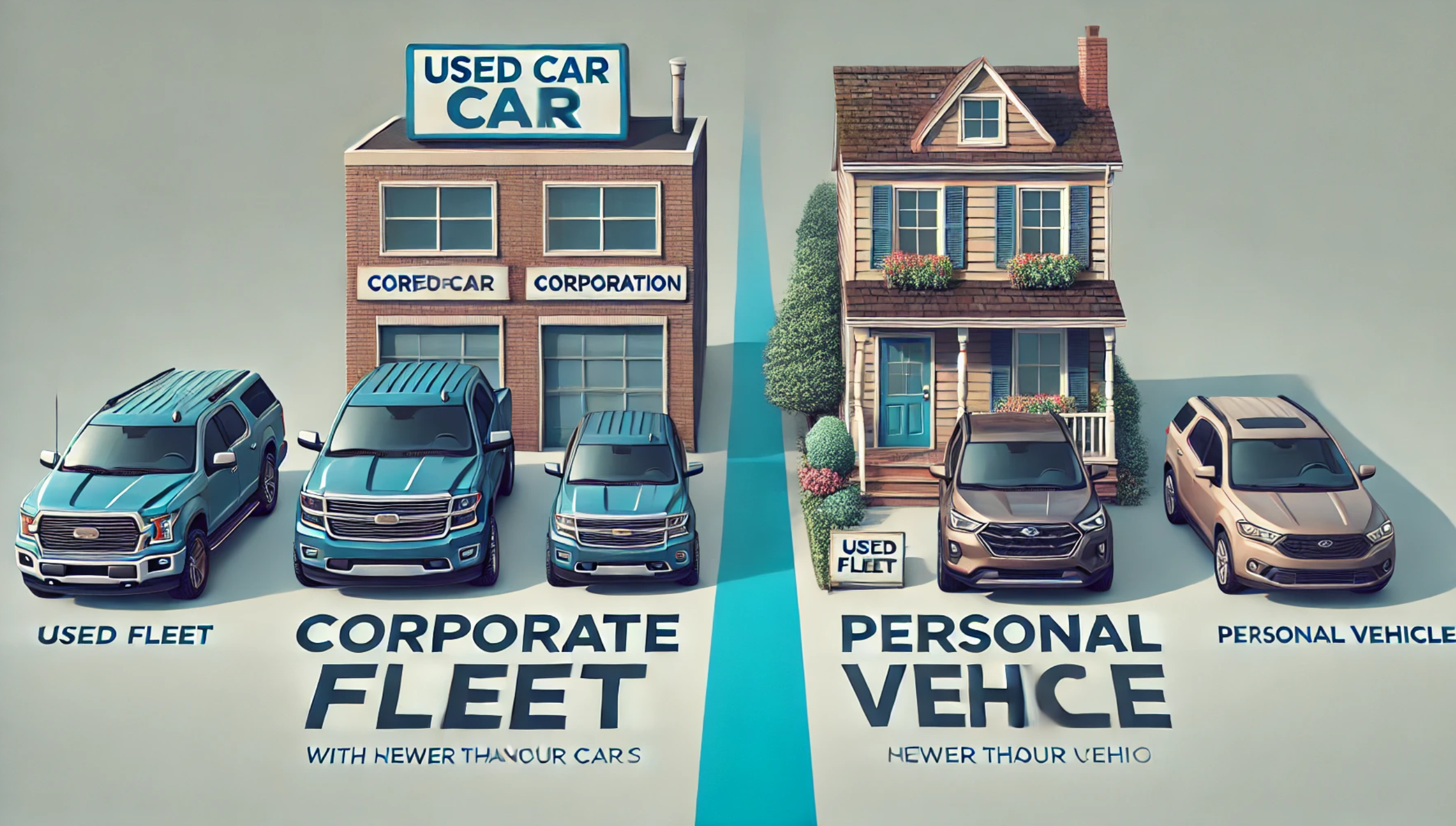 중고 자동차 시장에서
법인 차량과 개인용 차량 비교 사진