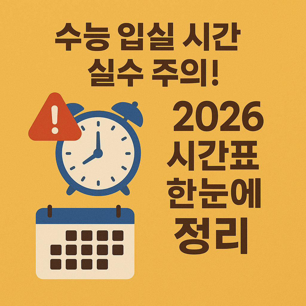 수능 입실 시간 실수 주의! 2026 수능 시간표 한눈에 정리