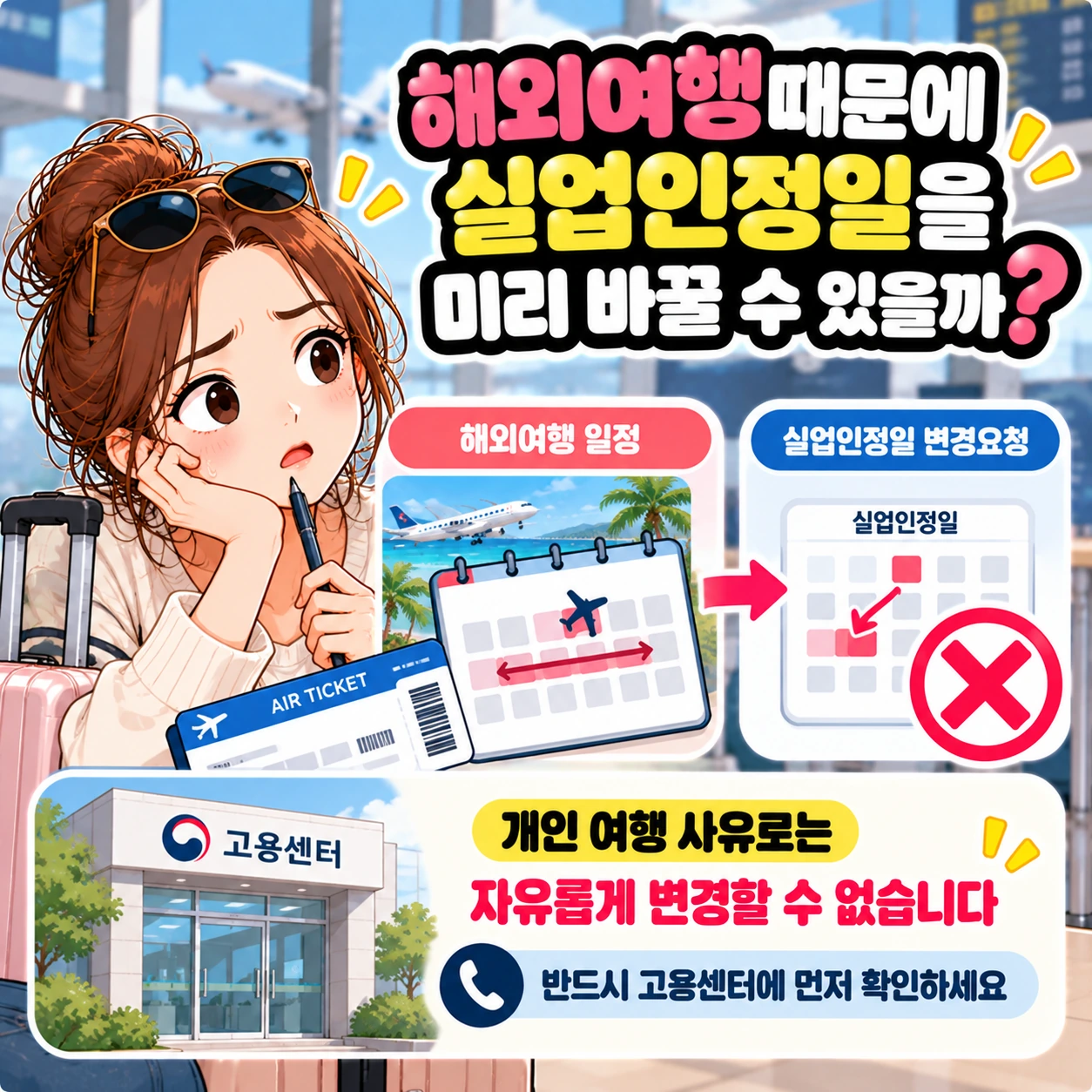 실업급여_해외여행_실업인정일_변경문의