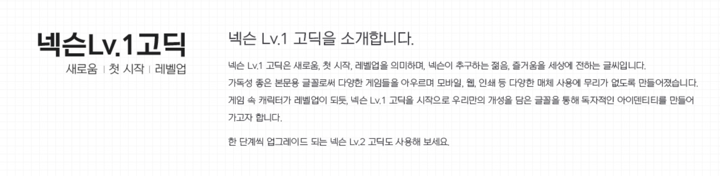 넥슨 Lv.1 고딕 소개