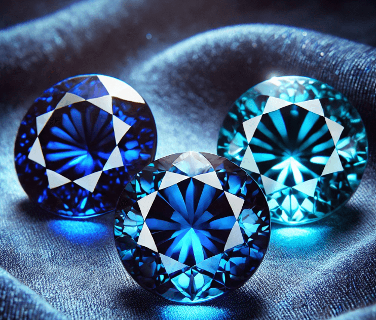 세가지 컬러의 사파이어 이미지