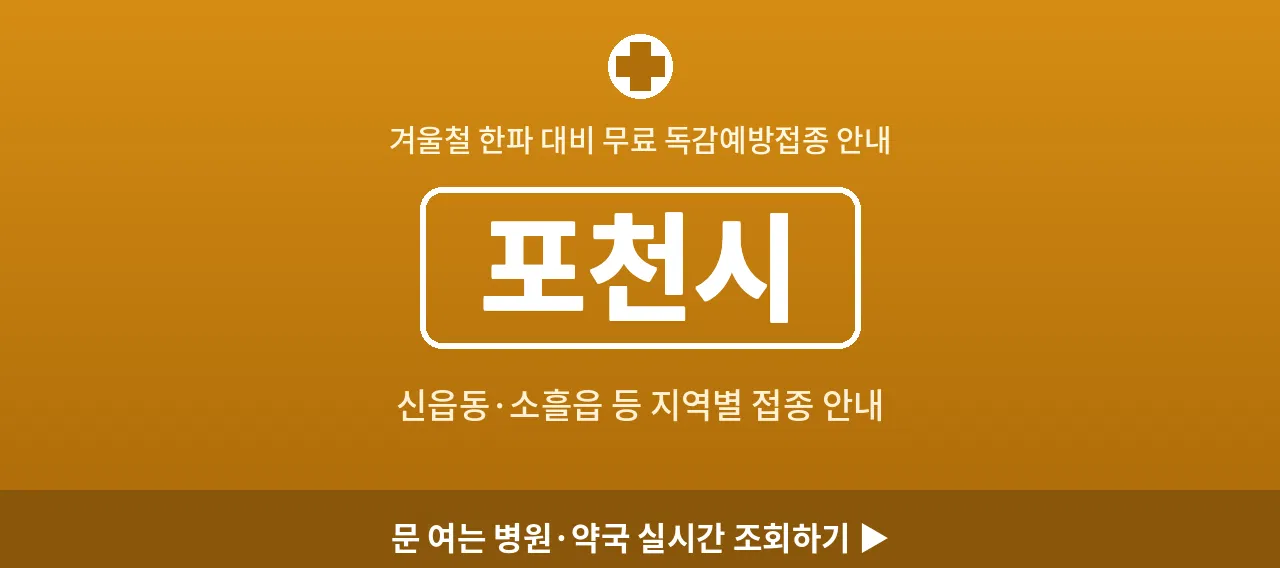포천시 2026 겨울 무료 독감예방접종 병원 안내 (신읍동&middot;소흘읍)
