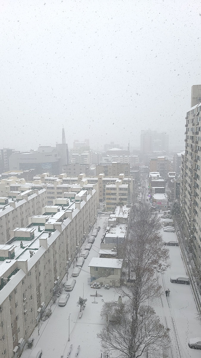 갤럭시 스마트폰 설경사진