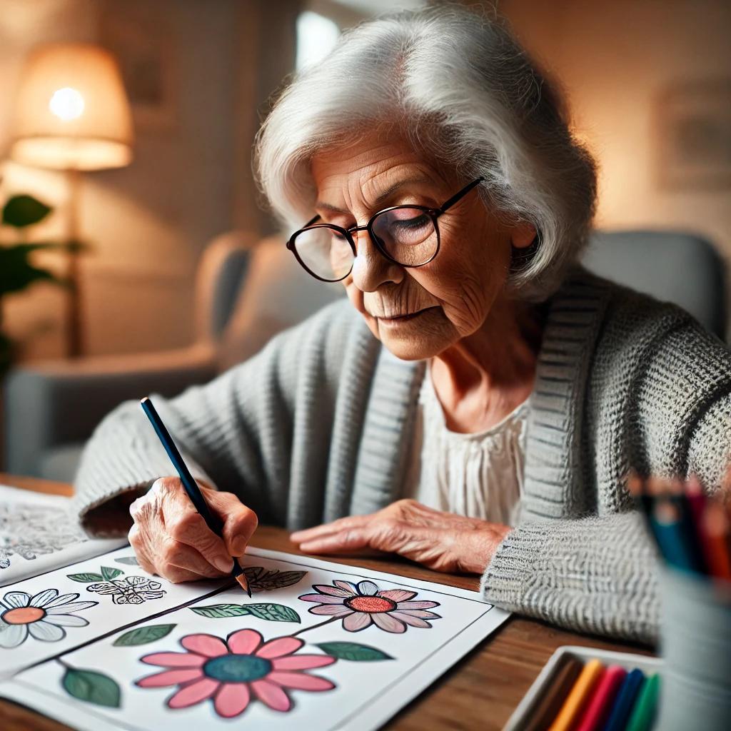 치매 어르신 색칠공부