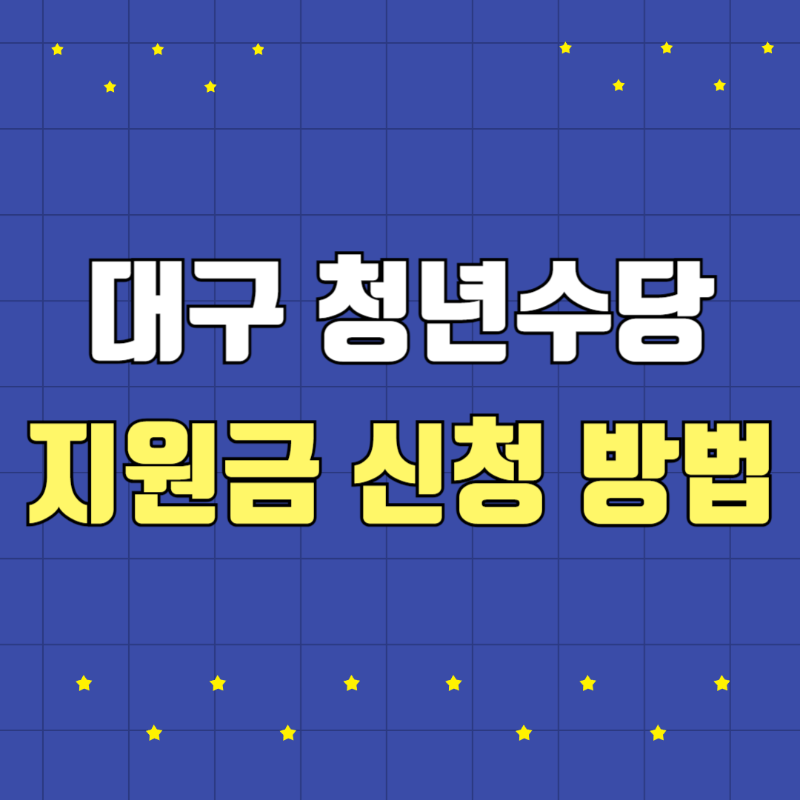 대구 청년수당 지원금