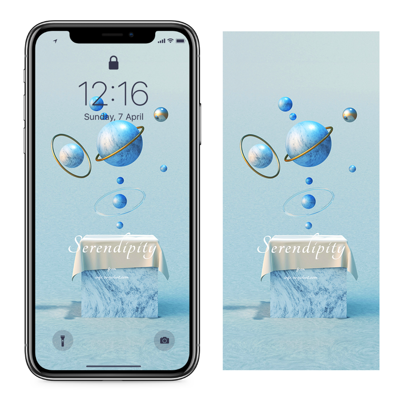 05 파란색 구와 황금 링 C - Serendipity 우주배경화면