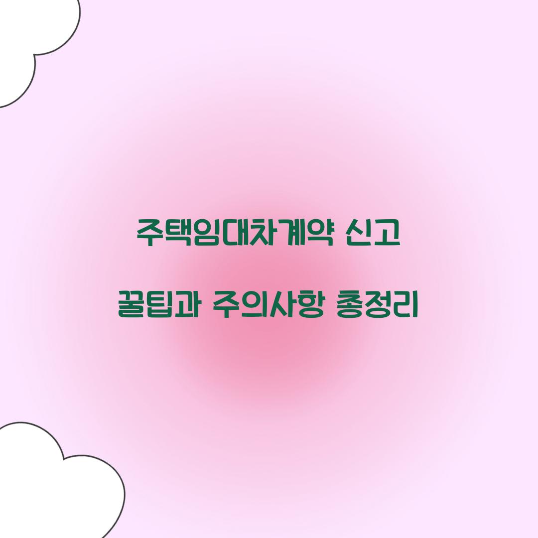 주택임대차계약 신고