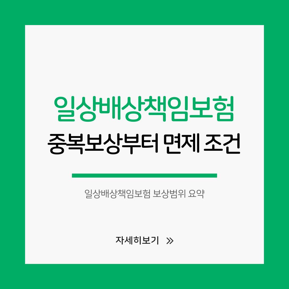 일상배상책임보험 보상범위 요약 이미지