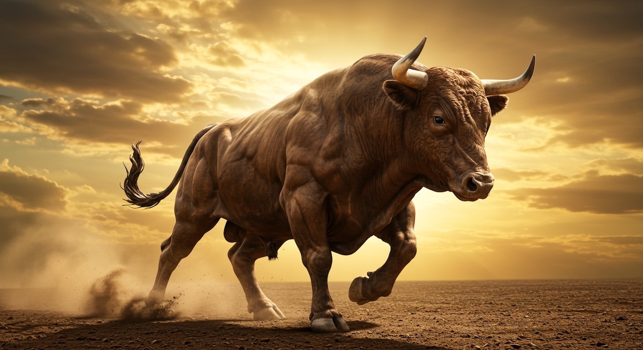 황소가 달려가는 모습